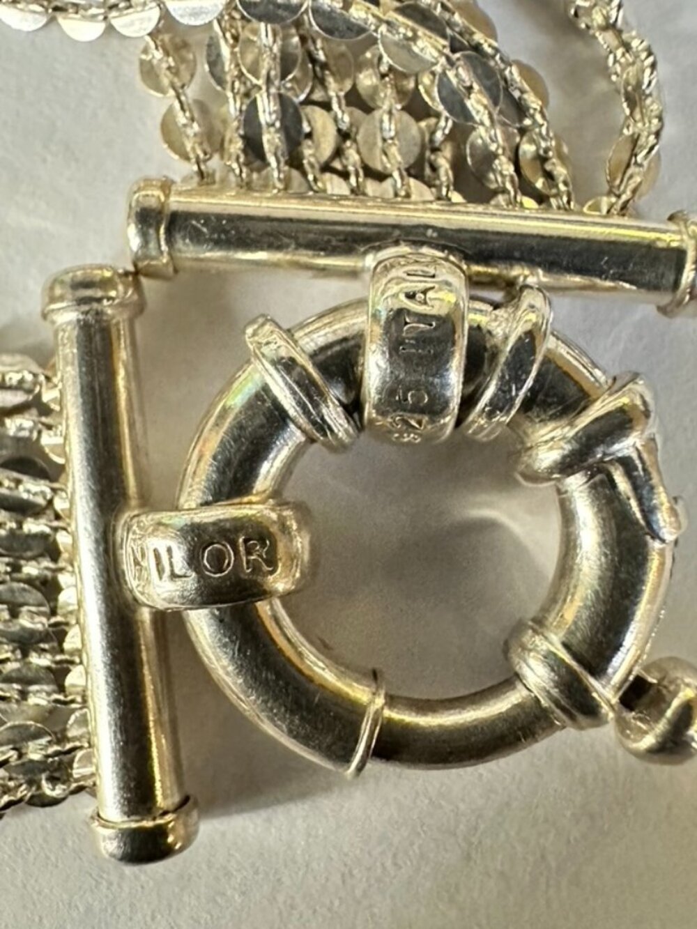 STERLING SILVER 925 MILOR Italy 10 STRAND Link ITALIAN BRACELET - Picture 3 of 7